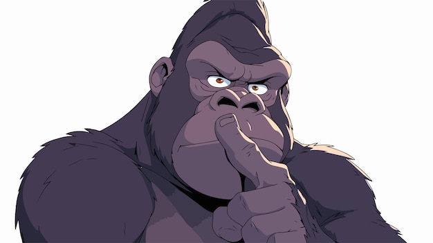 a cartoon of a gorilla pointing his finger