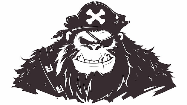 a cartoon of a gorilla wearing a pirate hat