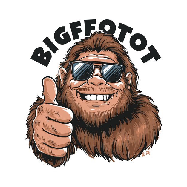 Vector a cartoon of a gorilla wearing sunglasses and giving a thumbs up sign