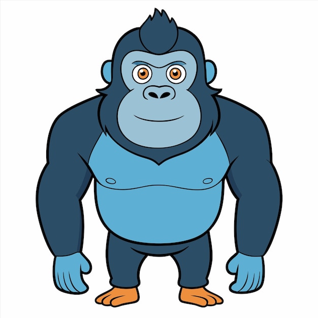 a cartoon of a gorilla with a blue shirt that says gorilla on it