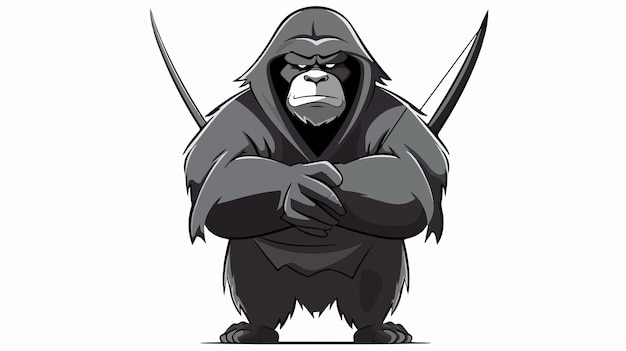 a cartoon of a gorilla with a monkey on his back