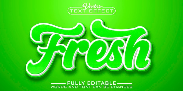 Cartoon Green Nature Fresh Editable Text Effect Template