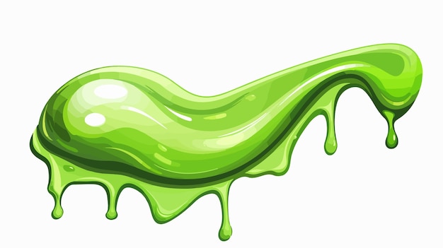 Vector cartoon green slime frame with sticky dripping goo