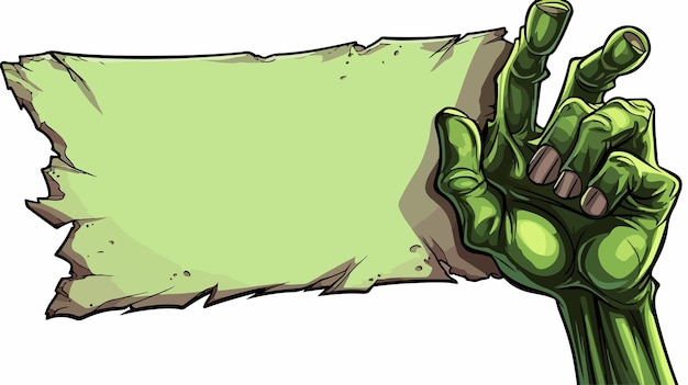 Vector cartoon green zombie halloween monster claw hand