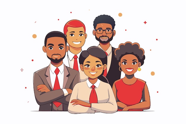 a cartoon of a group of people with their arms crossed