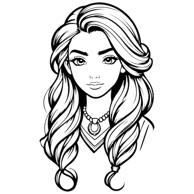 cartoon hair sketches hand drawn line illustration transparent background