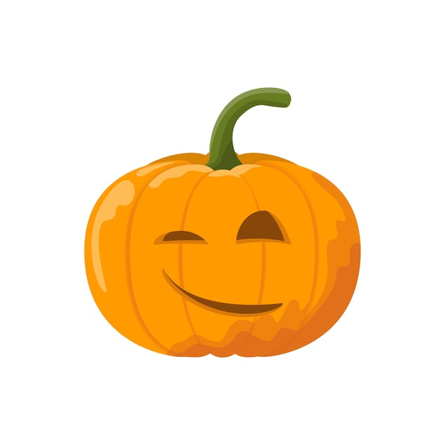 Cartoon halloween pumpkin with smile