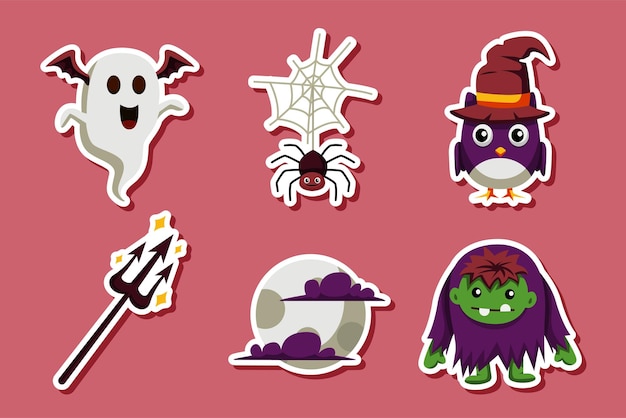 Cartoon Halloween Sticker Set Collection