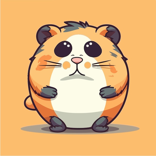 A cartoon hamster with a yellow background