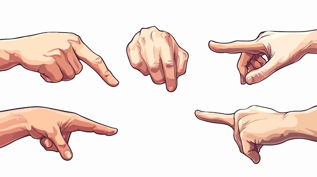 Vector cartoon hand gestures vector illustration