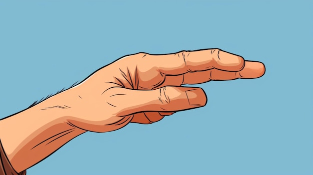 a cartoon of a hand pointing to the right