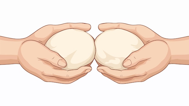 Cartoon Hands Holding Dough icon for Baking Preparation