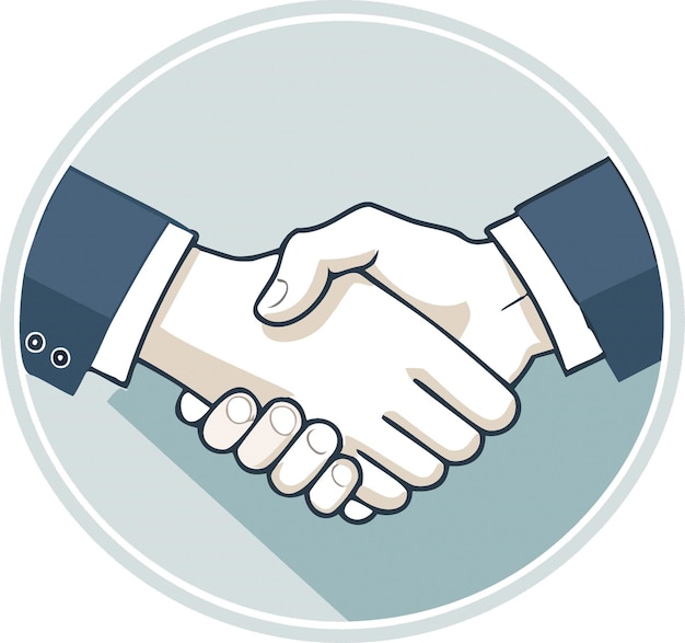 Vector cartoon hands making business handshake vector illustration business meeting cartoon style