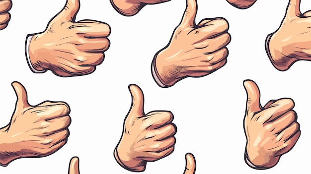 Vector cartoon hands with thumbs up vector illustration