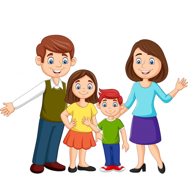 Cartoon happy family