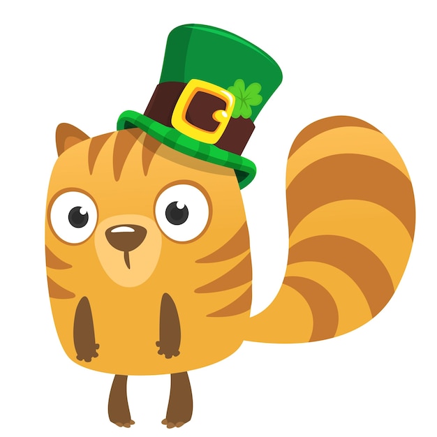 Cartoon happy hamster character wearing st patrick's hat with a clover Vector illustration for Saint Patrick's Day Party poster designxA