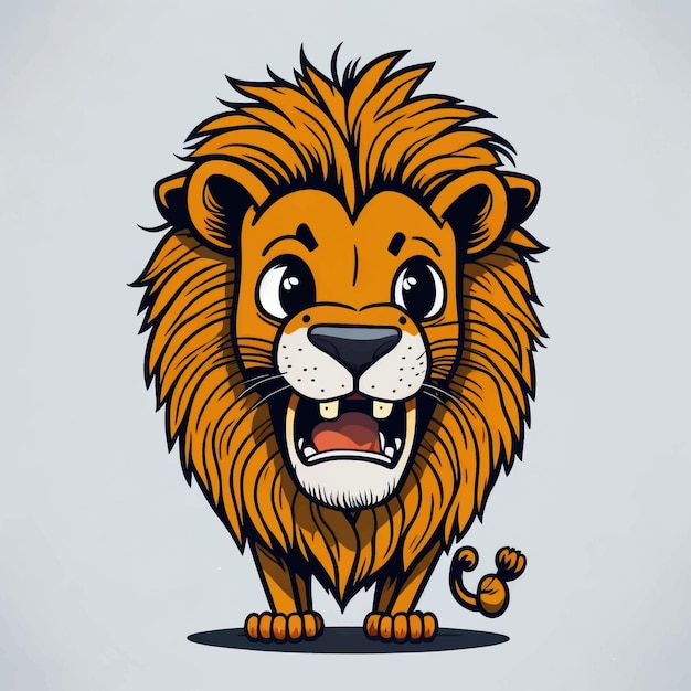 cartoon happy lion vector illustration white background