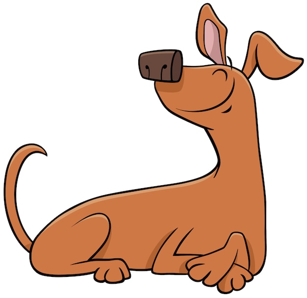 Cartoon happy lying dog pet animal character