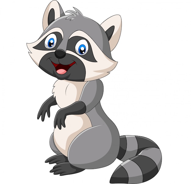 Cartoon happy raccoon