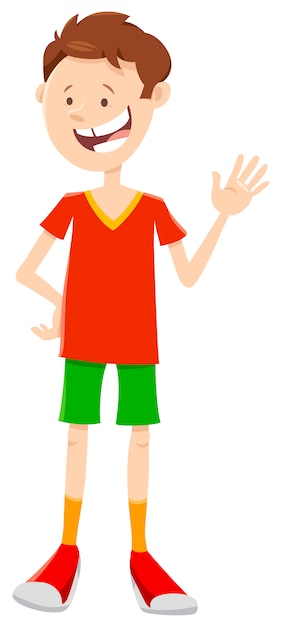 Cartoon Happy Teen or Kid Boy Character