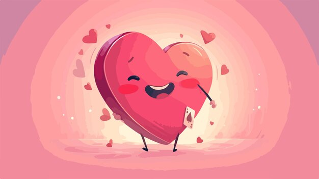 Vector cartoon heart card suit illustration