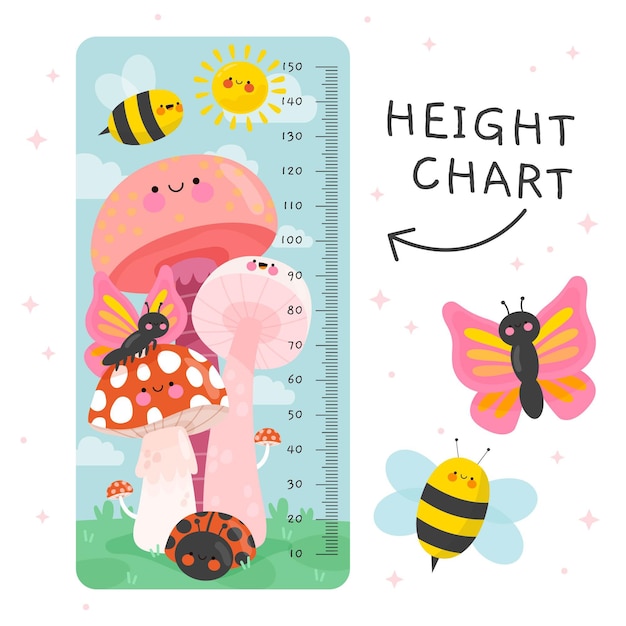 Cartoon height meter for children