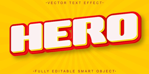 Cartoon Hero Vector Fully Editable Smart Object Text Effect