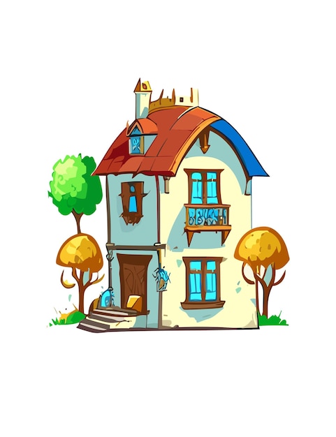 Cartoon Home 2D Vector Design