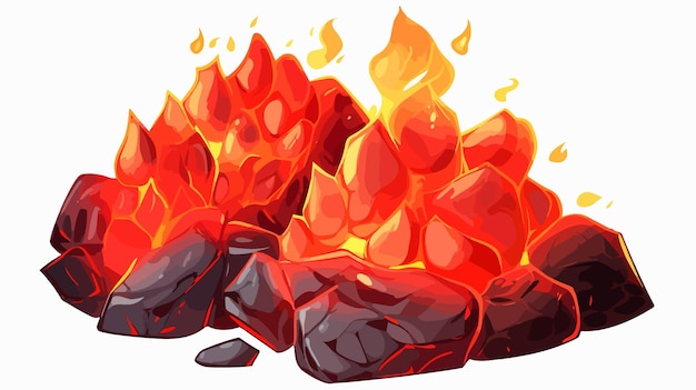 Cartoon Hot Coals Vector Illustration