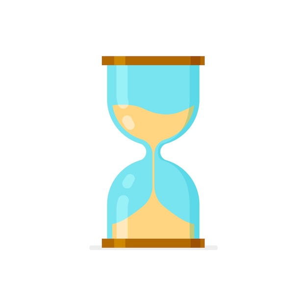 Cartoon hourglass icon Old sandglass with sand inside to measure time Vector illustration isolated