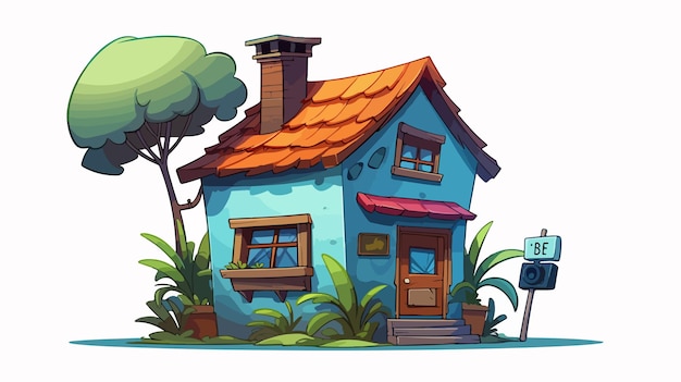 Cartoon House For Rent Vector Illustration