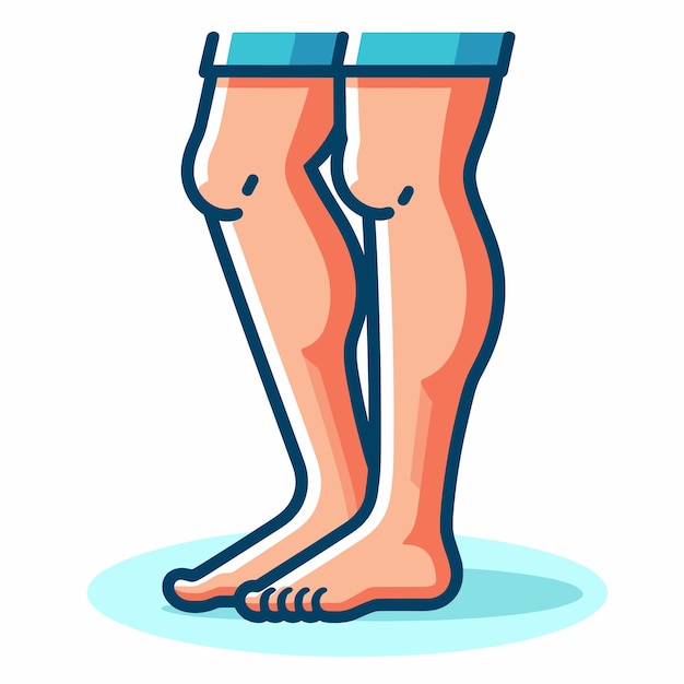 Vector cartoon human legs illustration vector graphic of lower body in flat design