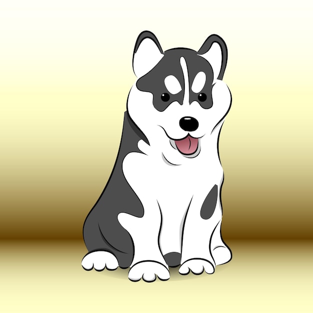 Cartoon Husky Dog