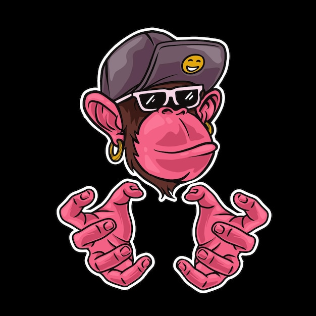 cartoon hype monkey illustration