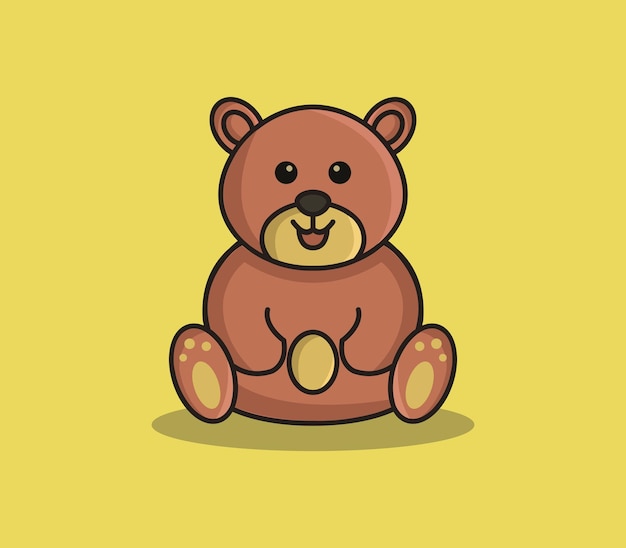 Cartoon illustrated teddy bear