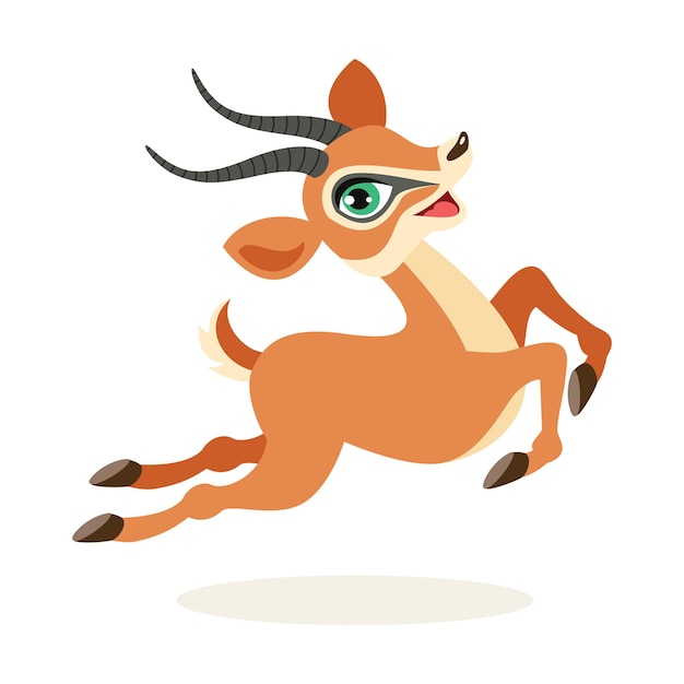 Cartoon Illustration Of An Antelope