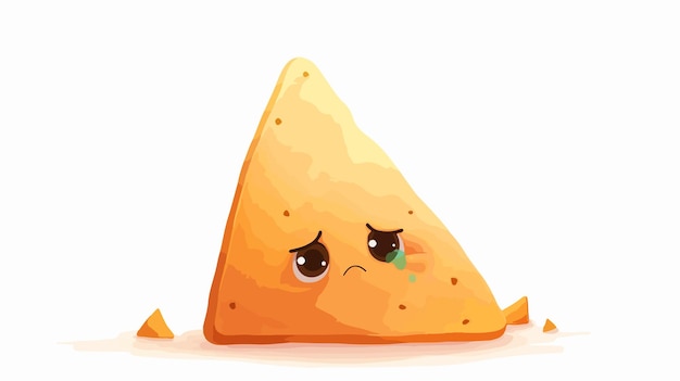 Vector a cartoon illustration of a cheese with a sad face