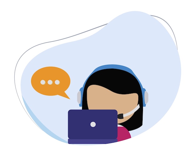 cartoon illustration customer service icon