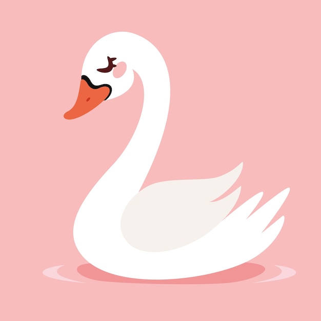 Cartoon Illustration Of  Cute Swan