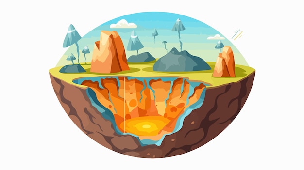 a cartoon illustration of a desert with mountains and a desert in the background