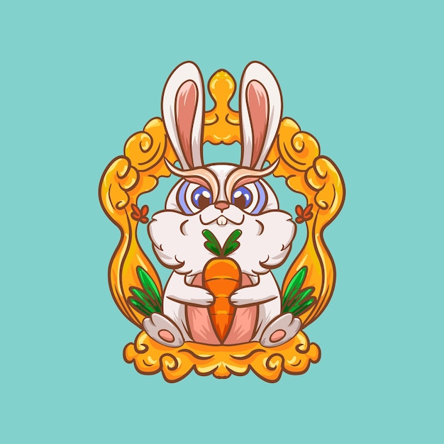 Cartoon illustration design of the year of the rabbit