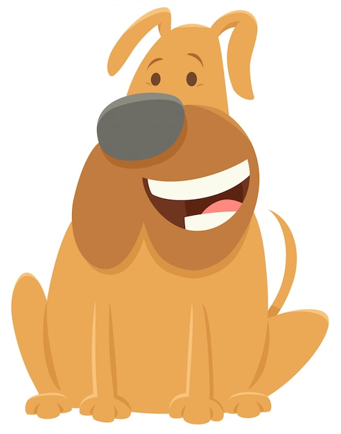 Cartoon Illustration of Dog or Bulldog Character