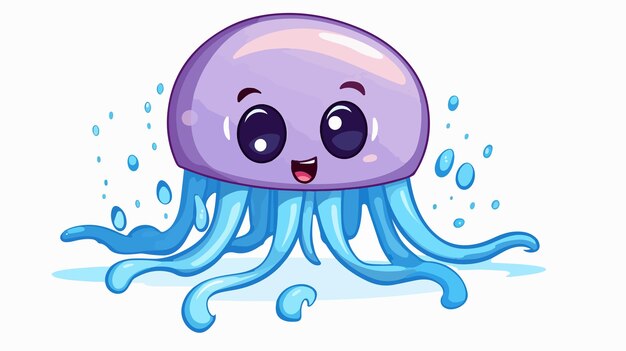 Cartoon Illustration of Drunk Jellyfish