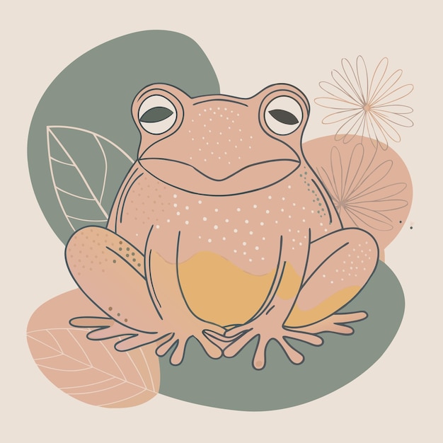 Vector cartoon illustration of frog vector