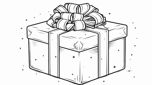 Vector a cartoon illustration of a gift with a ribbon wrapped around it