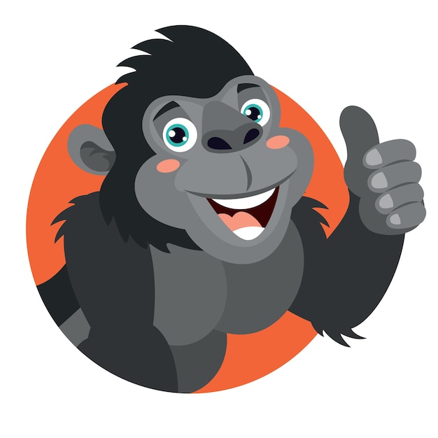 Cartoon Illustration Of A Gorilla