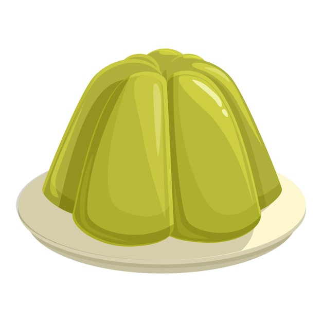 Cartoon illustration of green jello on plate