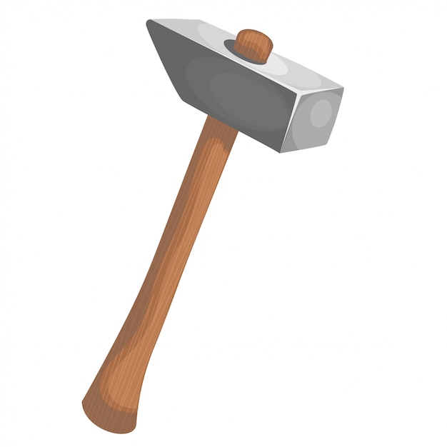 Cartoon illustration of a hammer