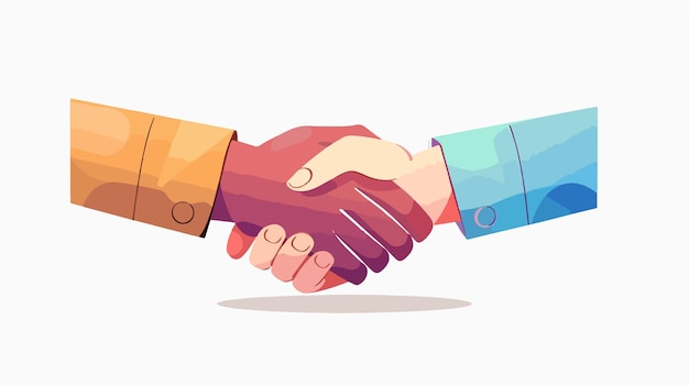 Vector a cartoon illustration of a handshake between two other men