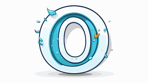 Vector a cartoon illustration of a letter o and the word o in a circle